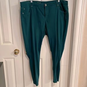 Kut from the Kloth size 20 toothpick skinny Dark teal green pants EUC